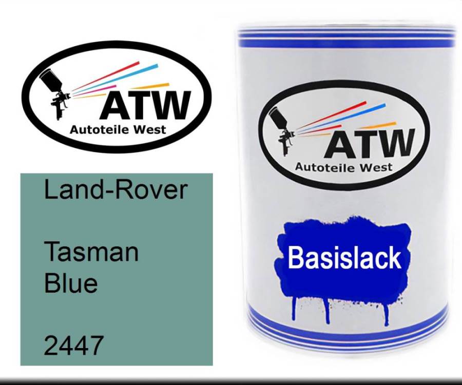 Land-Rover, Tasman Blue, 2447: 500ml Lackdose, von ATW Autoteile West.